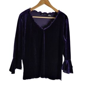 Impressions Purple Velvet Blouse